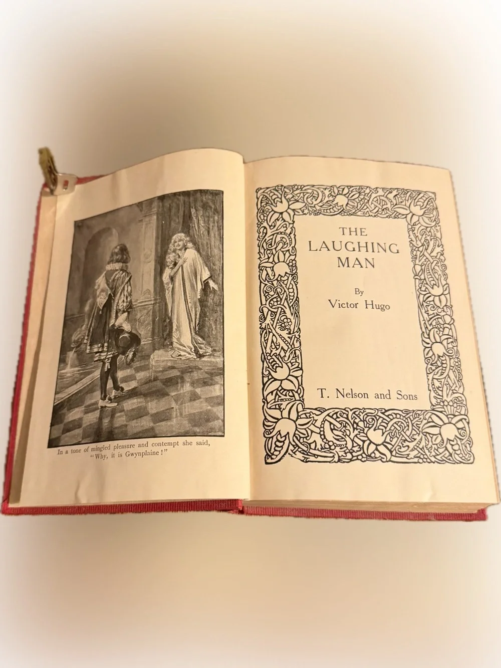 The Laughing Man by Victor Hugo T. Nelson and Sons Vintage Red Hardcover